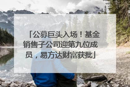 公募巨头入场！基金销售子公司迎第九位成员，易方达财富获批
