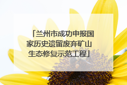 兰州市成功申报国家历史遗留废弃矿山生态修复示范工程