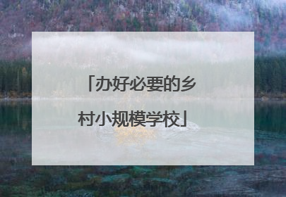 办好必要的乡村小规模学校