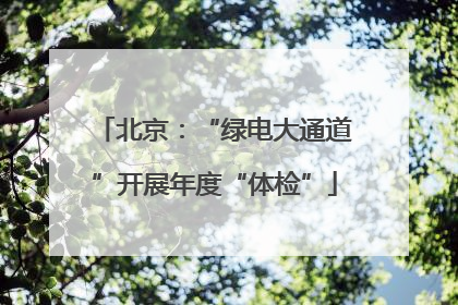 北京：“绿电大通道”开展年度“体检”