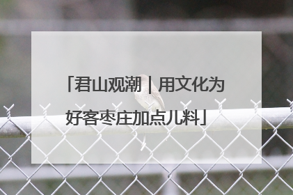 君山观潮｜用文化为好客枣庄加点儿料