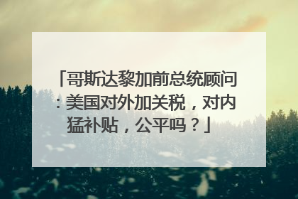 哥斯达黎加前总统顾问：美国对外加关税，对内猛补贴，公平吗？