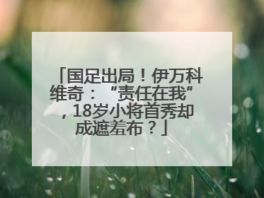 国足出局！伊万科维奇：“责任在我”，18岁小将首秀却成遮羞布？