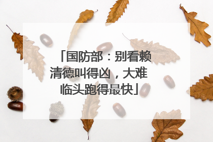 国防部：别看赖清德叫得凶，大难临头跑得最快