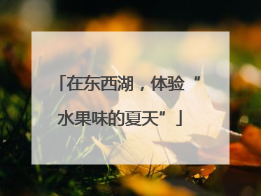 在东西湖，体验“水果味的夏天”