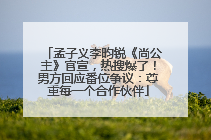 孟子义李昀锐《尚公主》官宣，热搜爆了！男方回应番位争议：尊重每一个合作伙伴