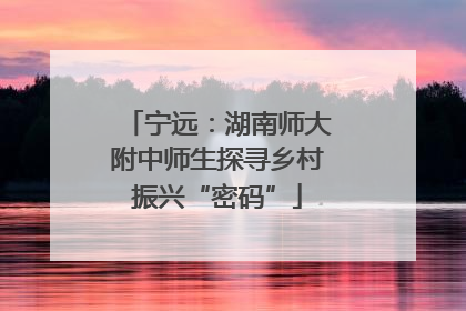宁远：湖南师大附中师生探寻乡村振兴“密码”