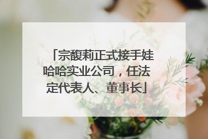 宗馥莉正式接手娃哈哈实业公司，任法定代表人、董事长