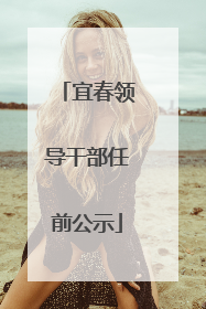 宜春领导干部任前公示