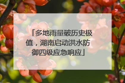 多地雨量破历史极值，湖南启动洪水防御四级应急响应