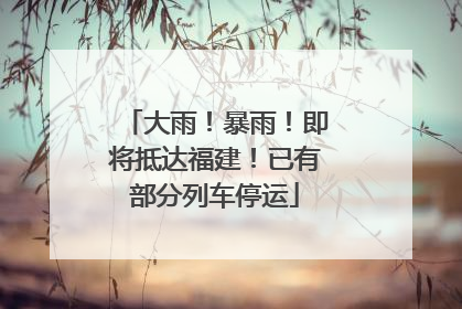 大雨！暴雨！即将抵达福建！已有部分列车停运