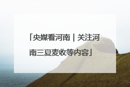 央媒看河南｜关注河南三夏麦收等内容