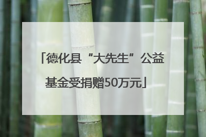 德化县“大先生”公益基金受捐赠50万元