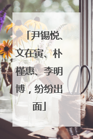 尹锡悦、文在寅、朴槿惠、李明博，纷纷出面