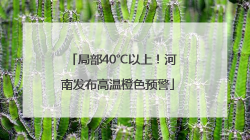 局部40℃以上！河南发布高温橙色预警
