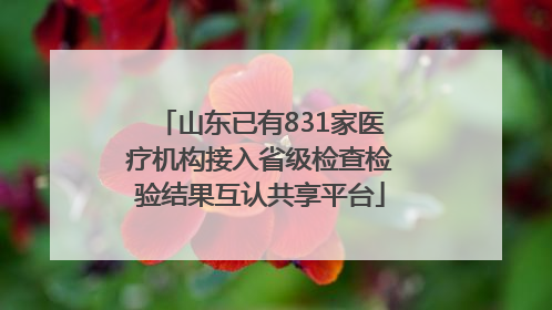 山东已有831家医疗机构接入省级检查检验结果互认共享平台