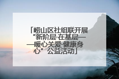 崂山区社组联开展“新阶层·在基层——暖心关爱·健康身心”公益活动
