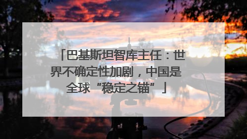 巴基斯坦智库主任：世界不确定性加剧，中国是全球“稳定之锚”