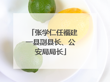 张学仁任福建一县副县长、公安局局长