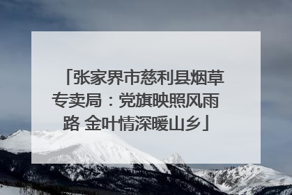 张家界市慈利县烟草专卖局：党旗映照风雨路 金叶情深暖山乡