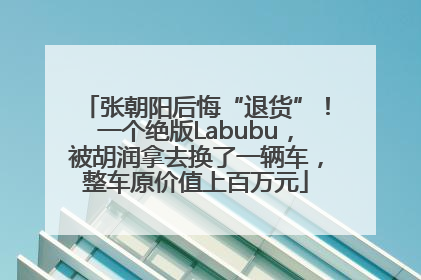 张朝阳后悔“退货”！一个绝版Labubu，被胡润拿去换了一辆车，整车原价值上百万元