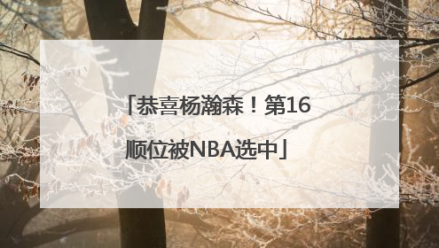 恭喜杨瀚森！第16顺位被NBA选中