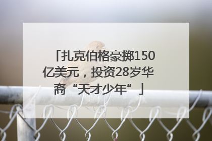 扎克伯格豪掷150亿美元，投资28岁华裔“天才少年”