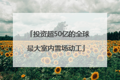 投资超50亿的全球最大室内雪场动工