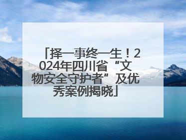 择一事终一生！2024年四川省“文物安全守护者”及优秀案例揭晓