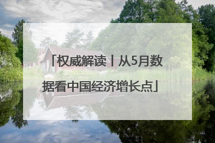权威解读丨从5月数据看中国经济增长点