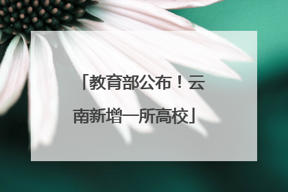 教育部公布！云南新增一所高校