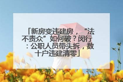 新房变违建房，“法不责众”如何破？闵行：公职人员带头拆，数十户违建清零