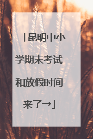 昆明中小学期末考试和放假时间来了→