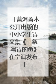 普洱首本公开出版的中小学生诗文集《一条写诗的鱼》在宁洱发布