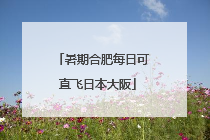 暑期合肥每日可直飞日本大阪