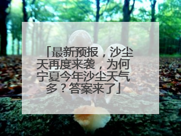 最新预报，沙尘天再度来袭，为何宁夏今年沙尘天气多？答案来了