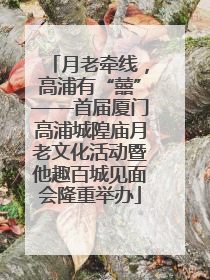 月老牵线，高浦有“囍”——首届厦门高浦城隍庙月老文化活动暨他趣百城见面会隆重举办