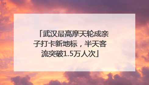 武汉最高摩天轮成亲子打卡新地标，半天客流突破1.5万人次