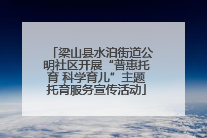 梁山县水泊街道公明社区开展“普惠托育 科学育儿”主题托育服务宣传活动