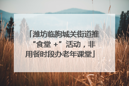 潍坊临朐城关街道推“食堂 +”活动，非用餐时段办老年课堂
