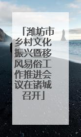 潍坊市乡村文化振兴暨移风易俗工作推进会议在诸城召开