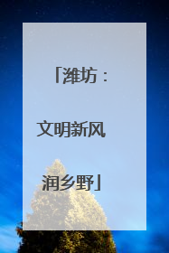 潍坊：文明新风润乡野