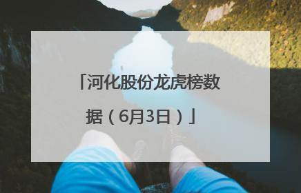 河化股份龙虎榜数据（6月3日）