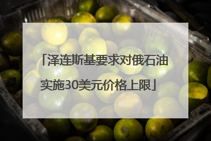 泽连斯基要求对俄石油实施30美元价格上限