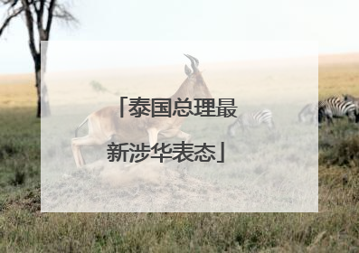泰国总理最新涉华表态