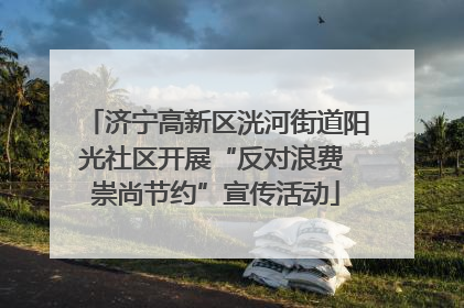 济宁高新区洸河街道阳光社区开展“反对浪费 崇尚节约”宣传活动