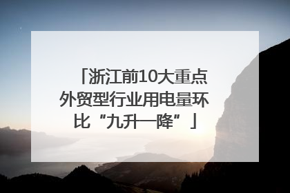 浙江前10大重点外贸型行业用电量环比“九升一降”