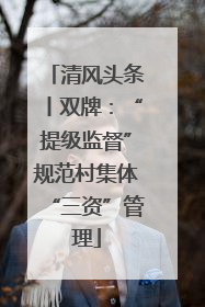 清风头条丨双牌：“提级监督”规范村集体“三资”管理