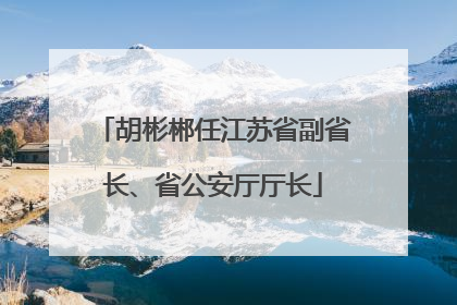 胡彬郴任江苏省副省长、省公安厅厅长