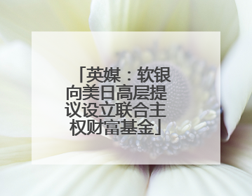英媒：软银向美日高层提议设立联合主权财富基金